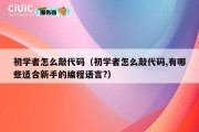 初学者怎么敲代码（初学者怎么敲代码,有哪些适合新手的编程语言?）