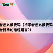 初学者怎么敲代码（初学者怎么敲代码,有哪些适合新手的编程语言?）