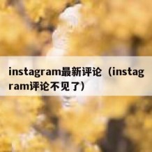 instagram最新评论（instagram评论不见了）