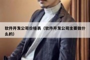 软件开发公司价格表（软件开发公司主要做什么的）