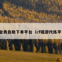 cf业务自助下单平台（cf端游代练平台）