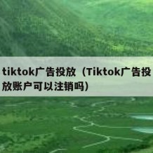 tiktok广告投放（Tiktok广告投放账户可以注销吗）