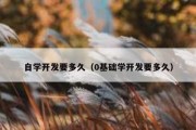 自学开发要多久（0基础学开发要多久）