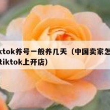 tiktok养号一般养几天（中国卖家怎么在tiktok上开店）