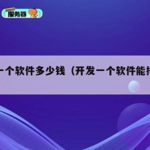 开发一个软件多少钱（开发一个软件能挣多少钱）