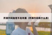 开源代码复现不出效果（开源代码有什么用）