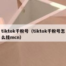 tiktok千粉号（tiktok千粉号怎么挂mcn）