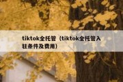 tiktok全托管（tiktok全托管入驻条件及费用）