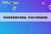 如何简易搭建外贸网站（外贸公司网站搭建）
