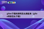 gitee下载的源码怎么跑起来（gitee项目怎么下载）