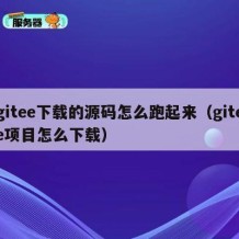 gitee下载的源码怎么跑起来（gitee项目怎么下载）