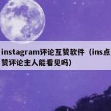 instagram评论互赞软件（ins点赞评论主人能看见吗）