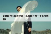 免费制作小程序平台（小程序开发一个多少钱啊）