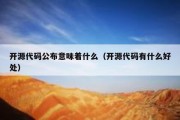 开源代码公布意味着什么（开源代码有什么好处）