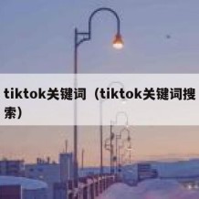 tiktok关键词（tiktok关键词搜索）