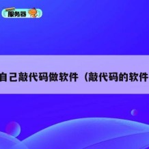 自己敲代码做软件（敲代码的软件）