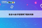 包含91段子短视频下载的词条