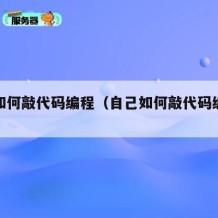 自己如何敲代码编程（自己如何敲代码编程视频）