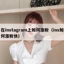 在instagram上如何涨粉（ins如何涨粉快）