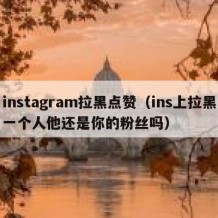 instagram拉黑点赞（ins上拉黑一个人他还是你的粉丝吗）