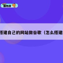 如何搭建自己的网站做谷歌（怎么搭建网站）