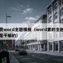 免费word主题模板（word里的主题功能是干嘛的）