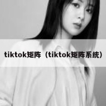 tiktok矩阵（tiktok矩阵系统）