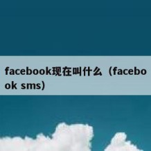 facebook现在叫什么（facebook sms）