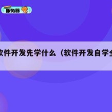 自学软件开发先学什么（软件开发自学全套教程）