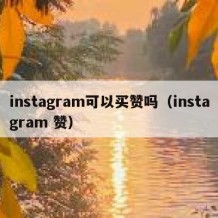 instagram可以买赞吗（instagram 赞）