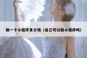 做一个小程序多少钱（自己可以做小程序吗）