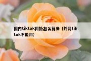 国内tiktok网络怎么解决（外网tiktok不能用）