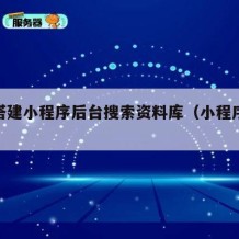 如何搭建小程序后台搜索资料库（小程序内容搜索）
