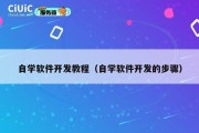 自学软件开发教程（自学软件开发的步骤）