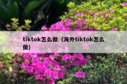 tiktok怎么做（海外tiktok怎么做）