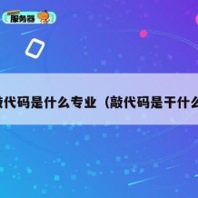 敲代码是什么专业（敲代码是干什么）