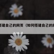 如何搭建自己的网页（如何搭建自己的网页链接）