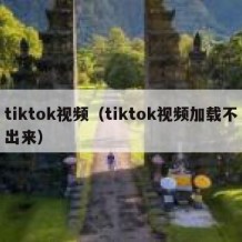 tiktok视频（tiktok视频加载不出来）