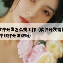 自学软件开发怎么找工作（软件开发需要学什么!自学软件开发难吗）