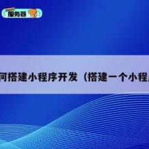 如何搭建小程序开发（搭建一个小程序）