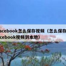 facebook怎么保存视频（怎么保存facebook视频到本地）