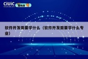 软件开发需要学什么（软件开发需要学什么专业）