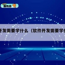 软件开发需要学什么（软件开发需要学什么专业）