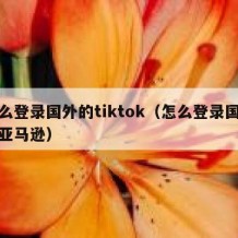 怎么登录国外的tiktok（怎么登录国外的亚马逊）