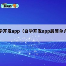 自学开发app（自学开发app最简单方法）