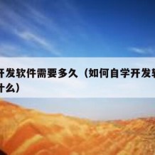 自学开发软件需要多久（如何自学开发软件需要学什么）