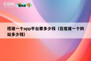 搭建一个app平台要多少钱（百度建一个网站多少钱）