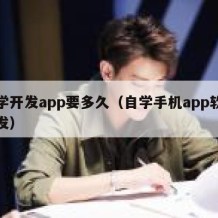 自学开发app要多久（自学手机app软件开发）