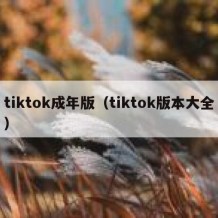 tiktok成年版（tiktok版本大全）