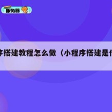 小程序搭建教程怎么做（小程序搭建是什么工作）